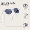 imageDUCO Polarized Sunglasses for Women Retro Round Womens Sunglasses Classic Vintage UV400 Shades DC1230White Frame Grey Lens