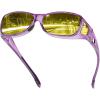 imageDUCO Night Vision Driving Glasses Fit Over Glasses for Men and Women Anti Glare Polarized Yellow Nighttime Lens 8953YA05m Size Shine Purple Frame Night Vision Lens