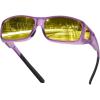 imageDUCO Night Vision Driving Glasses Fit Over Glasses for Men and Women Anti Glare Polarized Yellow Nighttime Lens 8953YB06l Size Matte Purple Frame Night Vision Lens