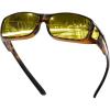 imageDUCO Night Vision Driving Glasses Fit Over Glasses for Men and Women Anti Glare Polarized Yellow Nighttime Lens 8953YB07l Size Tortoise Frame Night Vision Lens