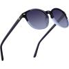 imageDUCO Polarized Sunglasses for Women Retro Round Womens Sunglasses Classic Vintage UV400 Shades DC1230Dark Blue Frame Blue Lens