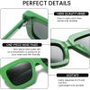imageDUCO Trendy Square Sunglasses for Women Polarized Sunglasses UV400 Protection Sun Glasses Acetate Frame DC2380Green Frame Dark Green Lens
