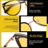 imageDUCO Cat Eye Polarized Night Vision Glasses for Women Yellow Tinted Glasses for Night Driving 1222YBlack Frame Night Vision Lens