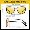 imageDUCO Cat Eye Polarized Night Vision Glasses for Women Yellow Tinted Glasses for Night Driving 1222YBlack Frame Night Vision Lens