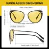 imageDUCO Cat Eye Polarized Night Vision Glasses for Women Yellow Tinted Glasses for Night Driving 1222YBlack Gold Frame Night Vision Lens