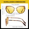 imageDUCO Cat Eye Polarized Night Vision Glasses for Women Yellow Tinted Glasses for Night Driving 1222YBrown Tortoise Frame Night Vision Lens