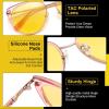 imageDUCO Cat Eye Polarized Night Vision Glasses for Women Yellow Tinted Glasses for Night Driving 1222YTransparent Pink Frame Night Vision Lens