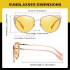 imageDUCO Cat Eye Polarized Night Vision Glasses for Women Yellow Tinted Glasses for Night Driving 1222YTransparent Pink Frame Night Vision Lens