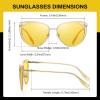 imageDUCO Cat Eye Polarized Night Vision Glasses for Women Yellow Tinted Glasses for Night Driving 1222YTransparent Yellow Frame Night Vision Lens