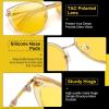 imageDUCO Cat Eye Polarized Night Vision Glasses for Women Yellow Tinted Glasses for Night Driving 1222YTransparent Yellow Frame Night Vision Lens