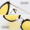imageDUCO Classic Vintage Cateye Polarized Night Driving Glasses Anti Glare Headlight Night Vision Glasses For Women W001Black