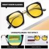 imageDUCO Classic Vintage Cateye Polarized Night Driving Glasses Anti Glare Headlight Night Vision Glasses For Women W001Black