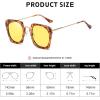 imageDUCO Classic Vintage Cateye Polarized Night Driving Glasses Anti Glare Headlight Night Vision Glasses For Women W001Tortoise