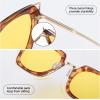 imageDUCO Classic Vintage Cateye Polarized Night Driving Glasses Anti Glare Headlight Night Vision Glasses For Women W001Tortoise