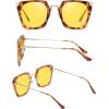 imageDUCO Classic Vintage Cateye Polarized Night Driving Glasses Anti Glare Headlight Night Vision Glasses For Women W001Tortoise