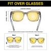 imageDUCO Night Driving Glasses Women Fit Over Glasses Night Vision Goggles Light Weight TR90 Frame Anti Glare LensAtransparent Gray Frame Night Vision Lens