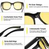 imageDUCO Night Driving Glasses Women Fit Over Glasses Night Vision Goggles Light Weight TR90 Frame Anti Glare LensBblack Frame Night Vision Lens