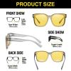 imageDUCO Night Driving Glasses Women Fit Over Glasses Night Vision Goggles Light Weight TR90 Frame Anti Glare LensBtransparent Gray Frame Night Vision Lens