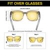 imageDUCO Night Driving Glasses Women Fit Over Glasses Night Vision Goggles Light Weight TR90 Frame Anti Glare LensBtransparent Gray Frame Night Vision Lens