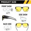 imageDUCO Night Driving Glasses Women Fit Over Glasses Night Vision Goggles Light Weight TR90 Frame Anti Glare LensCblack Frame Night Vision Lens