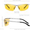 imageDUCO Night Vision Driving Glasses for Men Anti Glare Polarized HD Lens Fashion Nighttime Running Fishing Glasses DC8125Silver Frame Night Vision Lens