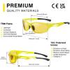 imageDUCO Night Vision Glasses for Men Sporty Night Goggles for Night Time Drive Anti Glare 6199YFluorescent Green Frame Night Vision Lens