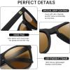 imageDUCO Retro Round Polarized Sunglasses for Men Women Driving Sun Glasses UV400 Protection Lightweight Frame Shades 3002Matte Black Frame Brown Lens