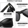 imageDUCO Retro Round Polarized Sunglasses for Men Women Driving Sun Glasses UV400 Protection Lightweight Frame Shades 3002Matte Black Frame Grey Lens
