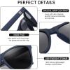 imageDUCO Retro Round Polarized Sunglasses for Men Women Driving Sun Glasses UV400 Protection Lightweight Frame Shades 3002Matte Blue Frame Grey Lens