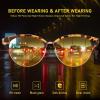 imageDUCO Round SemiRimless Night Vision Driving Glasses Polarized Anti Glare Eyewear for Men and Women HD Yellow TintedBrown Tortoise Frame Night Vision Lens