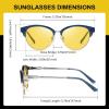 imageDUCO Round SemiRimless Night Vision Driving Glasses Polarized Anti Glare Eyewear for Men and Women HD Yellow TintedTransparent Blue Frame Night Vision Lens