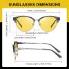 imageDUCO Round SemiRimless Night Vision Driving Glasses Polarized Anti Glare Eyewear for Men and Women HD Yellow TintedTransparent Grey Frame Night Vision Lens