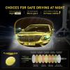 imageDUCO Round SemiRimless Night Vision Driving Glasses Polarized Anti Glare Eyewear for Men and Women HD Yellow TintedTransparent Pink Frame Night Vision Lens