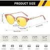 imageDUCO Round SemiRimless Night Vision Driving Glasses Polarized Anti Glare Eyewear for Men and Women HD Yellow TintedTransparent Pink Frame Night Vision Lens