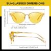 imageDUCO Round SemiRimless Night Vision Driving Glasses Polarized Anti Glare Eyewear for Men and Women HD Yellow TintedTransparent Yellow Frame Night Vision Lens