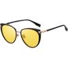 imageDUCO Cat Eye Polarized Night Vision Glasses for Women Yellow Tinted Glasses for Night Driving 1222YBlack Frame Night Vision Lens