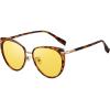 imageDUCO Cat Eye Polarized Night Vision Glasses for Women Yellow Tinted Glasses for Night Driving 1222YBrown Tortoise Frame Night Vision Lens