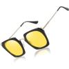 imageDUCO Classic Vintage Cateye Polarized Night Driving Glasses Anti Glare Headlight Night Vision Glasses For Women W001Black