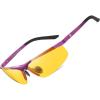 imageDUCO Night Vision Driving Glasses for Men Anti Glare Polarized HD Lens Fashion Nighttime Running Fishing Glasses DC8125Purple Frame Night Vision Lens