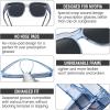 imageDUCO Fit Over Sunglasses for Men Women Wear Over Glasses Retro Wrap Around Polarized Sun Glasses UV400 Protection DC8981B Clear Blue Frame Grey Lens
