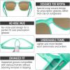 imageDUCO Fit Over Sunglasses for Men Women Wear Over Glasses Retro Wrap Around Polarized Sun Glasses UV400 Protection DC8981B Clear Green Fr Re Purple Lens