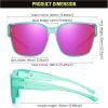 imageDUCO Fit Over Sunglasses for Men Women Wear Over Glasses Retro Wrap Around Polarized Sun Glasses UV400 Protection DC8981B Clear Green Fr Re Purple Lens