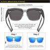 imageDUCO Fit Over Sunglasses for Men Women Wear Over Glasses Retro Wrap Around Polarized Sun Glasses UV400 Protection DC8981B Clear Grey Frame Revo Blue Lens