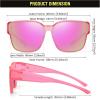 imageDUCO Fit Over Sunglasses for Men Women Wear Over Glasses Retro Wrap Around Polarized Sun Glasses UV400 Protection DC8981B Clear Rose Frame Revo Pink Lens
