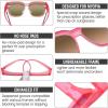 imageDUCO Fit Over Sunglasses for Men Women Wear Over Glasses Retro Wrap Around Polarized Sun Glasses UV400 Protection DC8981B Clear Rose Frame Revo Pink Lens