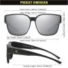imageDUCO Fit Over Sunglasses for Men Women Wear Over Glasses Retro Wrap Around Polarized Sun Glasses UV400 Protection DC8981B Matte Black Frame Mirror Lens