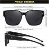 imageDUCO Fit Over Sunglasses for Men Women Wear Over Glasses Retro Wrap Around Polarized Sun Glasses UV400 Protection DC8981B Shine Black Frame Grey Lens