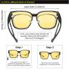 imageDUCO Fit Over Sunglasses for Men Women Wear Over Glasses Retro Wrap Around Polarized Sun Glasses UV400 Protection DC8981B Shine Black Frame Yellow Lens