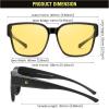 imageDUCO Fit Over Sunglasses for Men Women Wear Over Glasses Retro Wrap Around Polarized Sun Glasses UV400 Protection DC8981B Shine Black Frame Yellow Lens