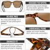 imageDUCO Fit Over Sunglasses for Men Women Wear Over Glasses Retro Wrap Around Polarized Sun Glasses UV400 Protection DC8981B Tortoise Frame Brown Lens